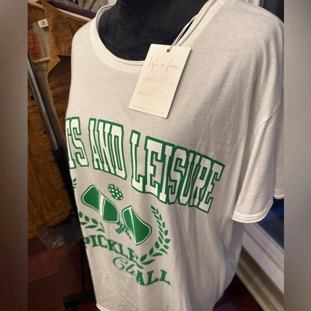 Show Me Your MuMu Pickleball Club Top White and Green - Picture 9 of 11